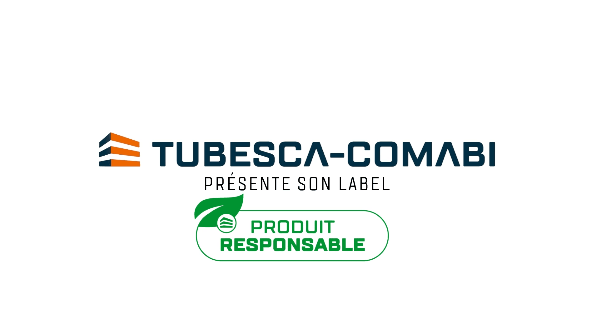TUBESCA-COMABI logo presenting its 'PRODUIT RESPONSABLE' label with a green leaf icon.